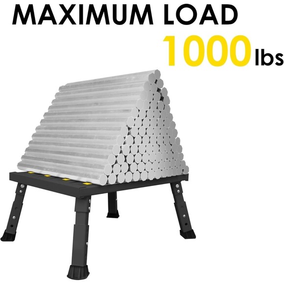 Adjustable Height Aluminum RV Step Stool Stable Foldable Platform Support 1k lbs - Picture 8 of 16